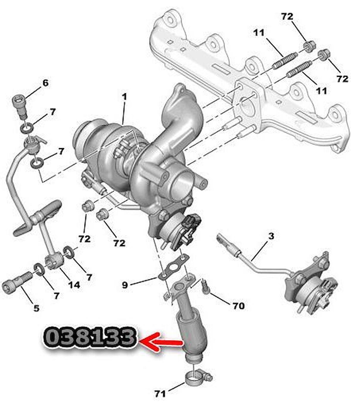 Citroen C1 Turbo Hortumu [Orjinal] (038133)